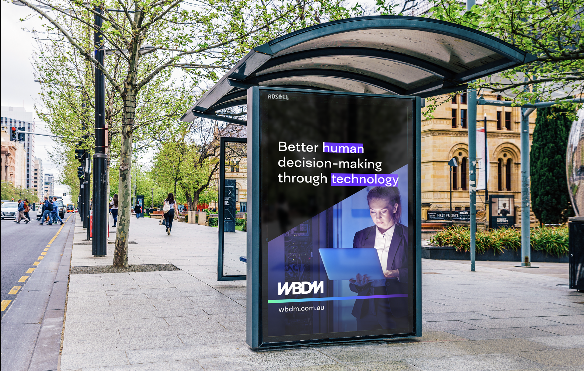WBDM Transit Advertising Poster: Better human decision-making through technology